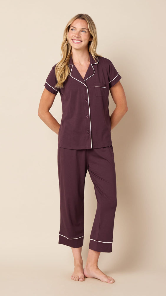 Classic Pima Knit Capri - Chocolate Cherry Hover Brown