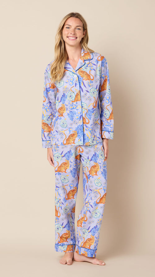 Tigress Luxe Pima Long-Sleeved Pajama Hover Lavender
