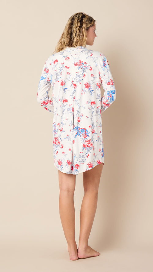 Zoe Pima Knit Night Shirt Hover White