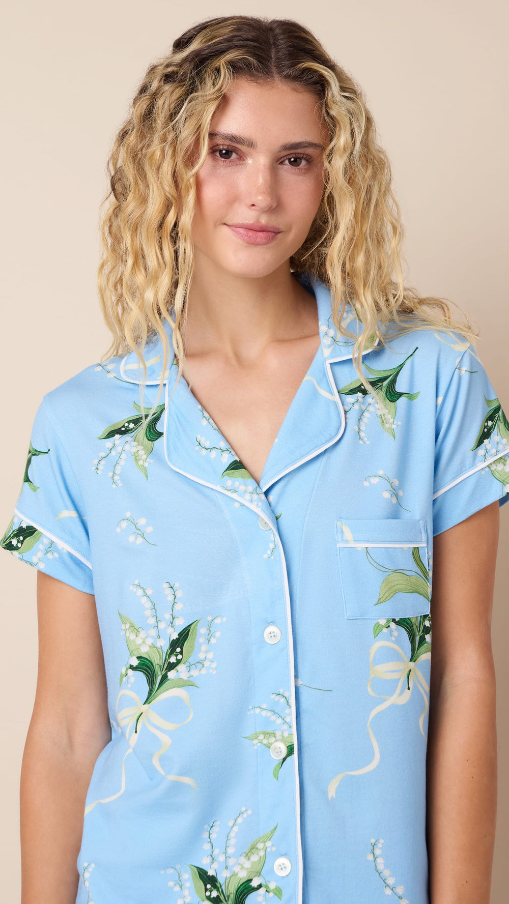 Bouquet & Bow Pima Knit Capri Wide Blue