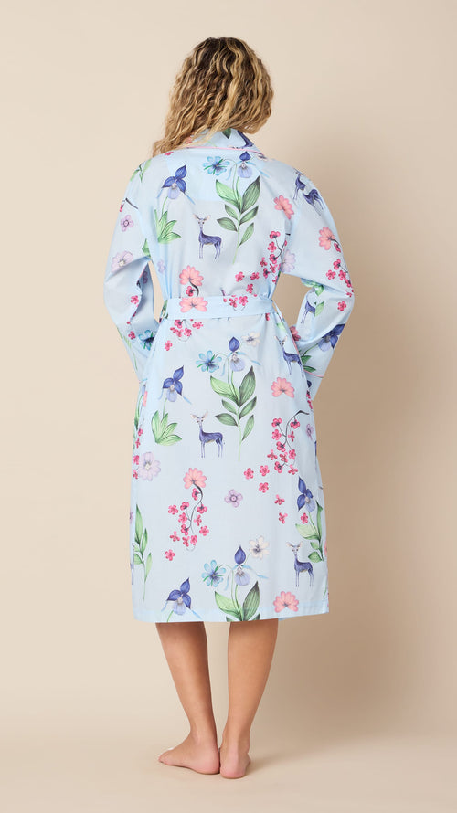 Deerly Luxe Pima Shawl Collar Robe Extra Blue