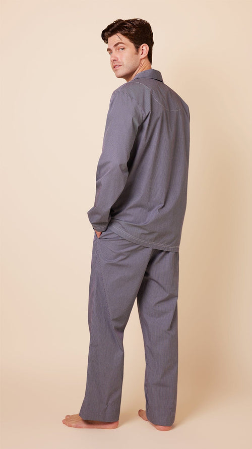 Charleston Men's Luxe Pima Pajama - Navy Hover Wide