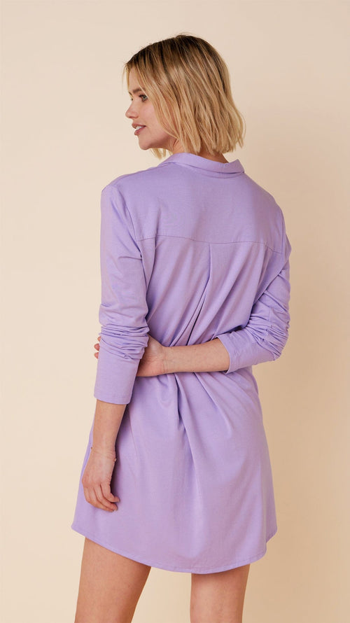 Classic Pima Knit Night Shirt - Lilac Extra Lilac