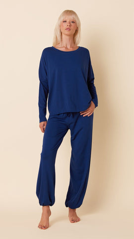 Classic Pima Knit Pullover Set - Marine Blue