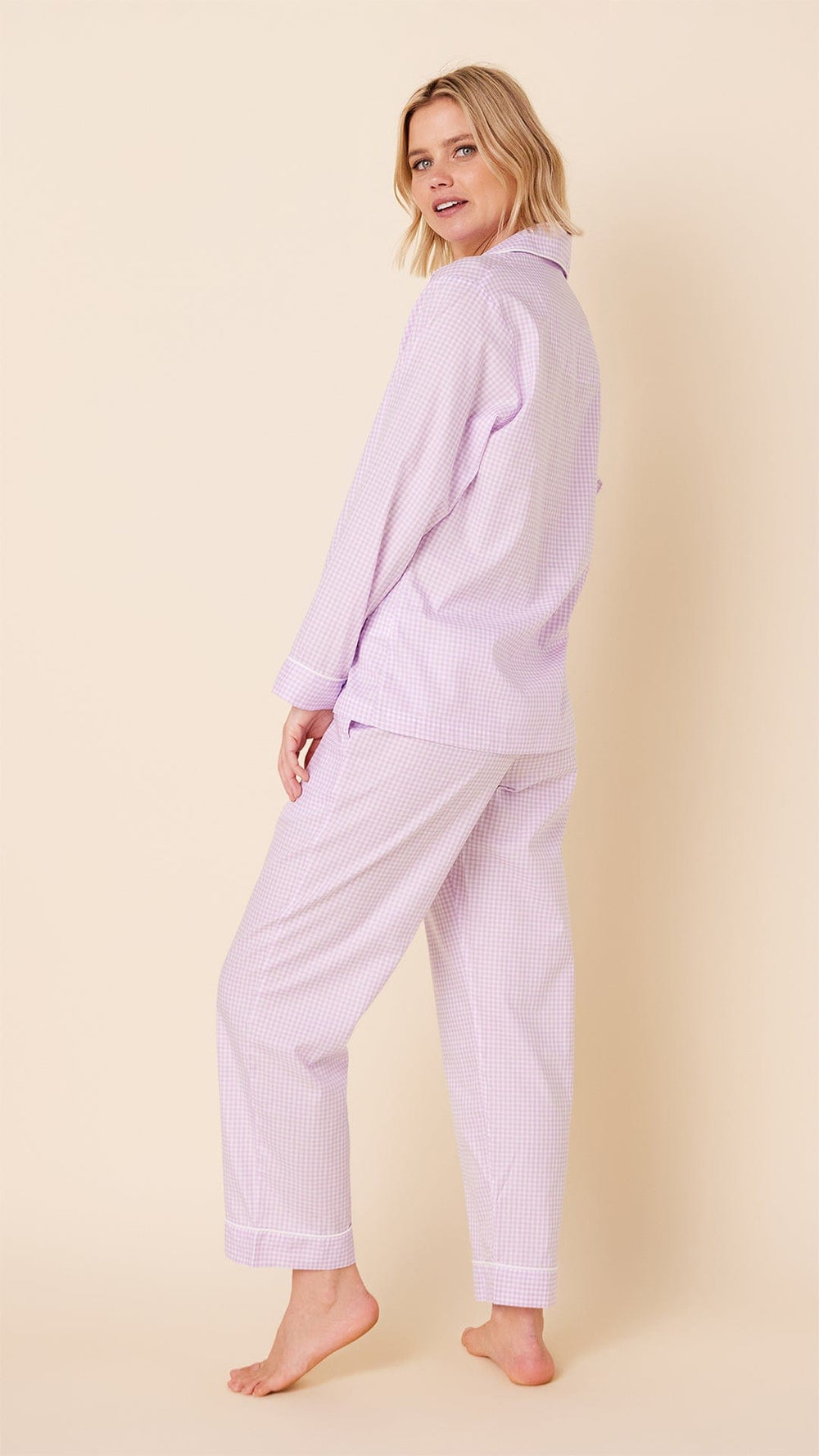 Classic Gingham Luxe Pima Pajama - Lavender Hover Lavender