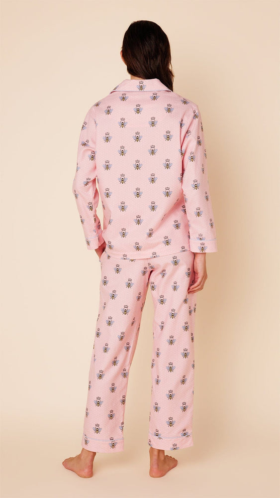 Queen Bee Flannel Pajama - Pink Hover Pink