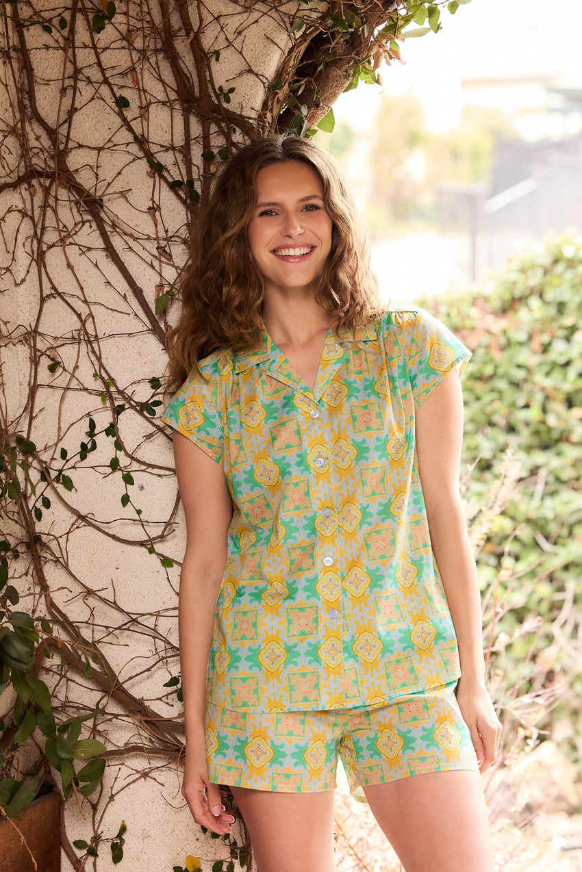 Selene Voile Short Set Wide Green