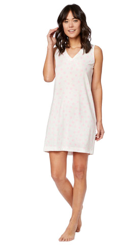 Sprinkle Dots Pima Knit Nightgown - Pink