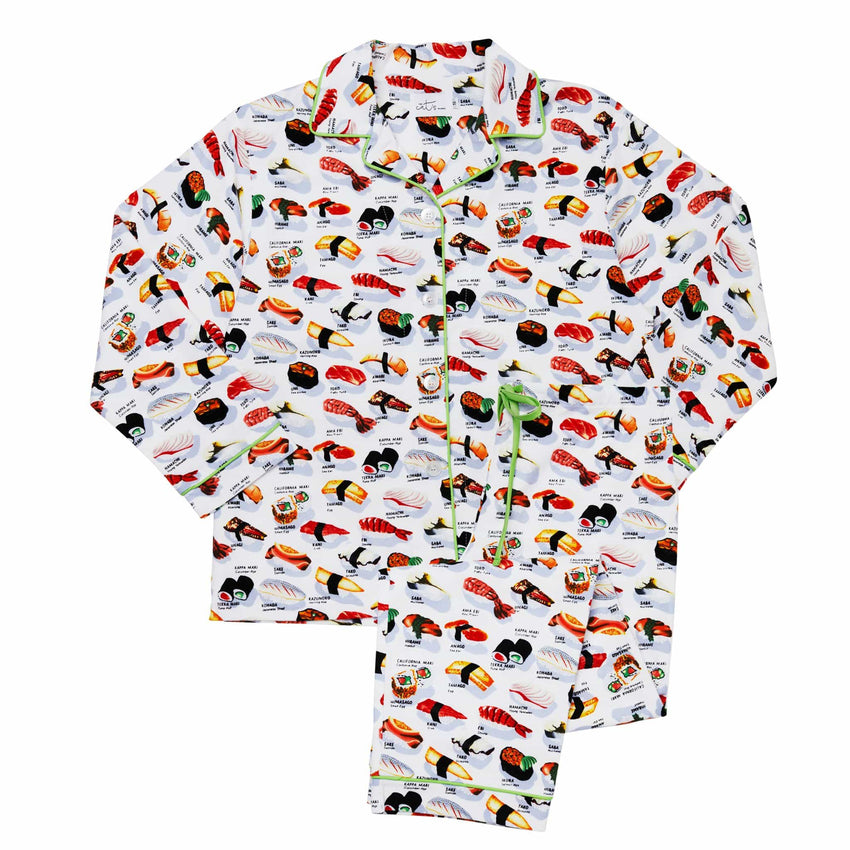 Sushi Flannel Pajama - White Wide White