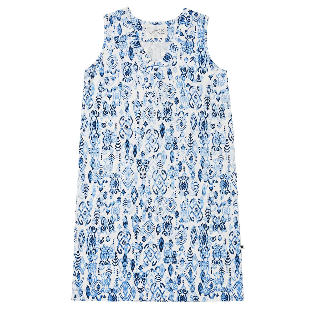 Ikat Marine Pima Knit Nightgown Ikat Marine Pima Knit Nightgown