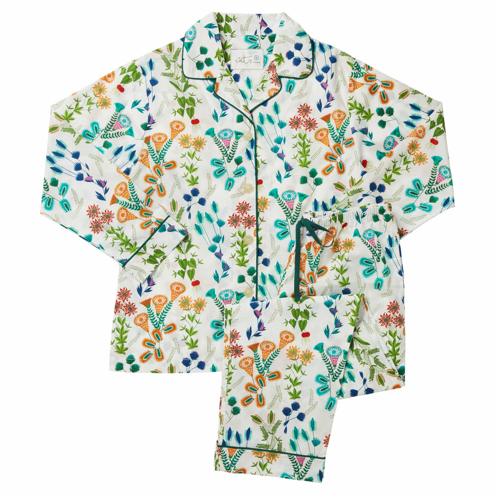 Botanical Gardens Luxe Pima Pajama Description White