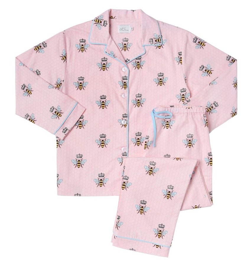 Queen Bee Flannel Pajama - Pink Wide Pink