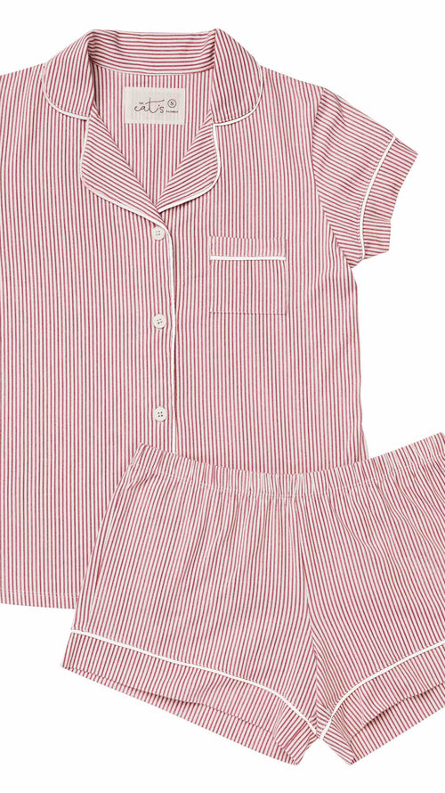 Simple Stripe Pima Knit Short Set Simple Stripe Pima Knit Short Set