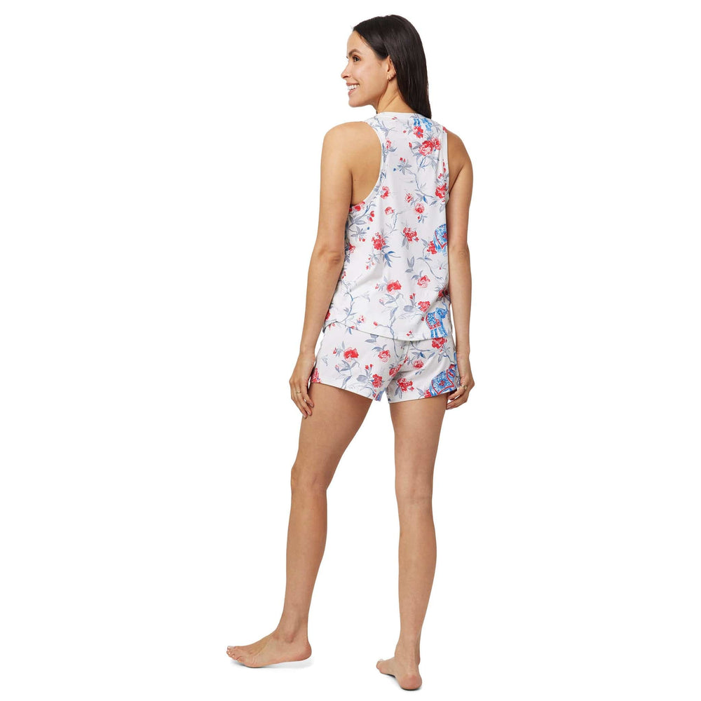 Zoe Pima Knit Tank with Short Hover White