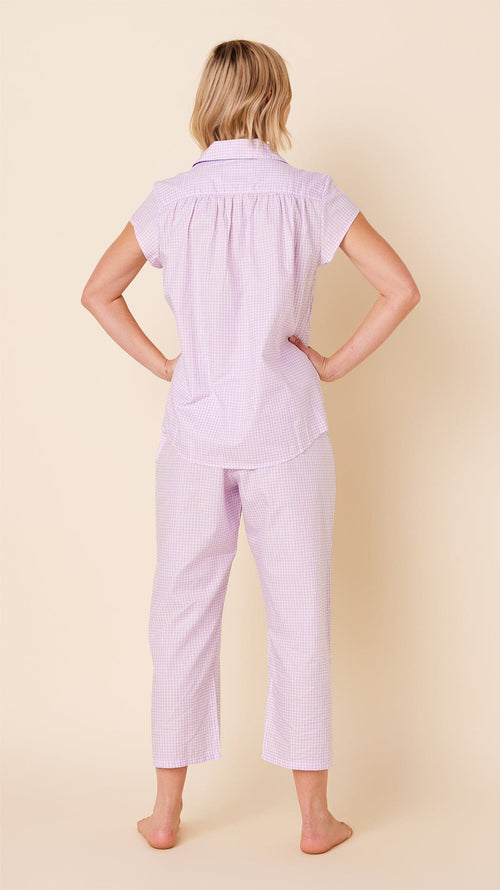 Classic Gingham Luxe Pima Capri - Lavender Hover Lavender
