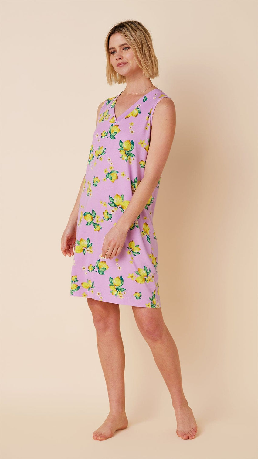 Lemon Blossom Pima Knit Nightgown Main Lavender